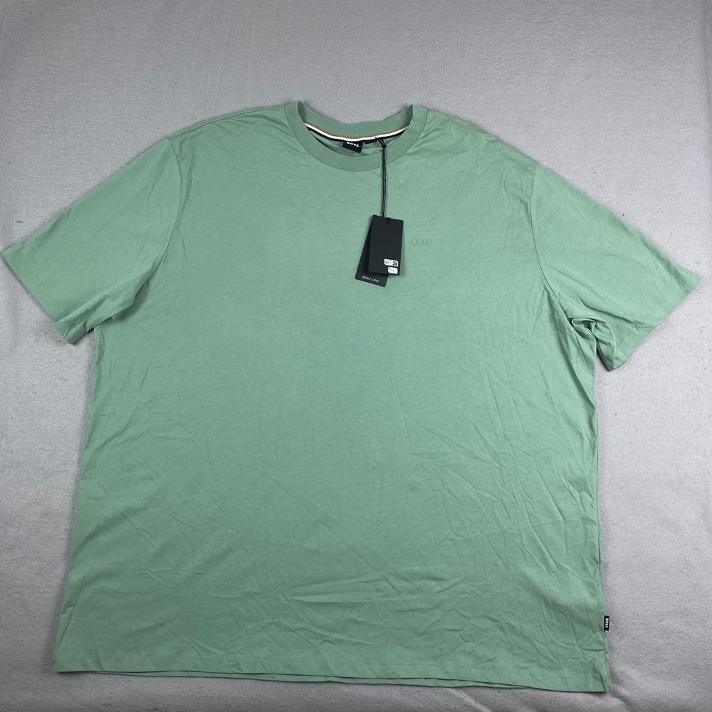 Hugo Boss Mens T Shirt Size 4XL Green Thompson Cotton Jersey Tee NEW NWT